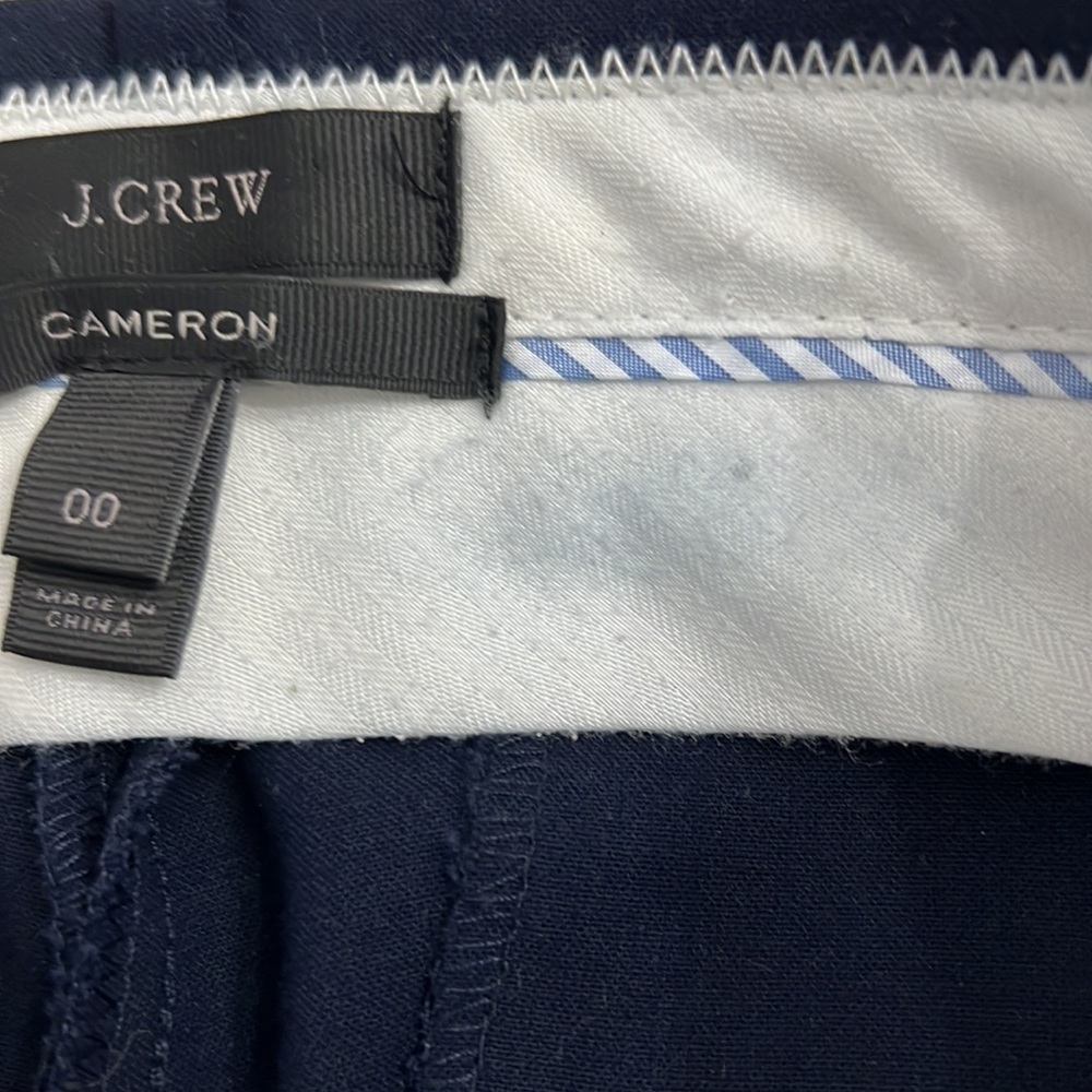 J.Crew 00 Navy Cameron slim crop pant in Navy Polyester/Viscose - Picture 6 of 8